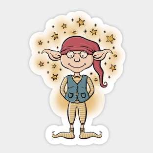 Magical Podgy Elf Digital Illustration Sticker